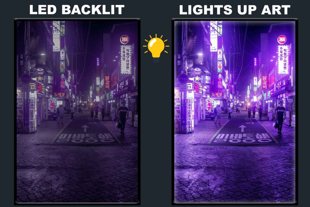 LED Backlit Cyberpunk Wall Art – Korea Night Store Sign