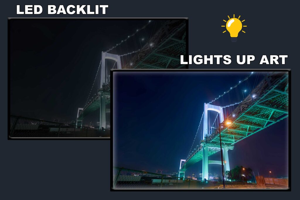 LED Backlit Cyberpunk Wall Art – Night Bridge