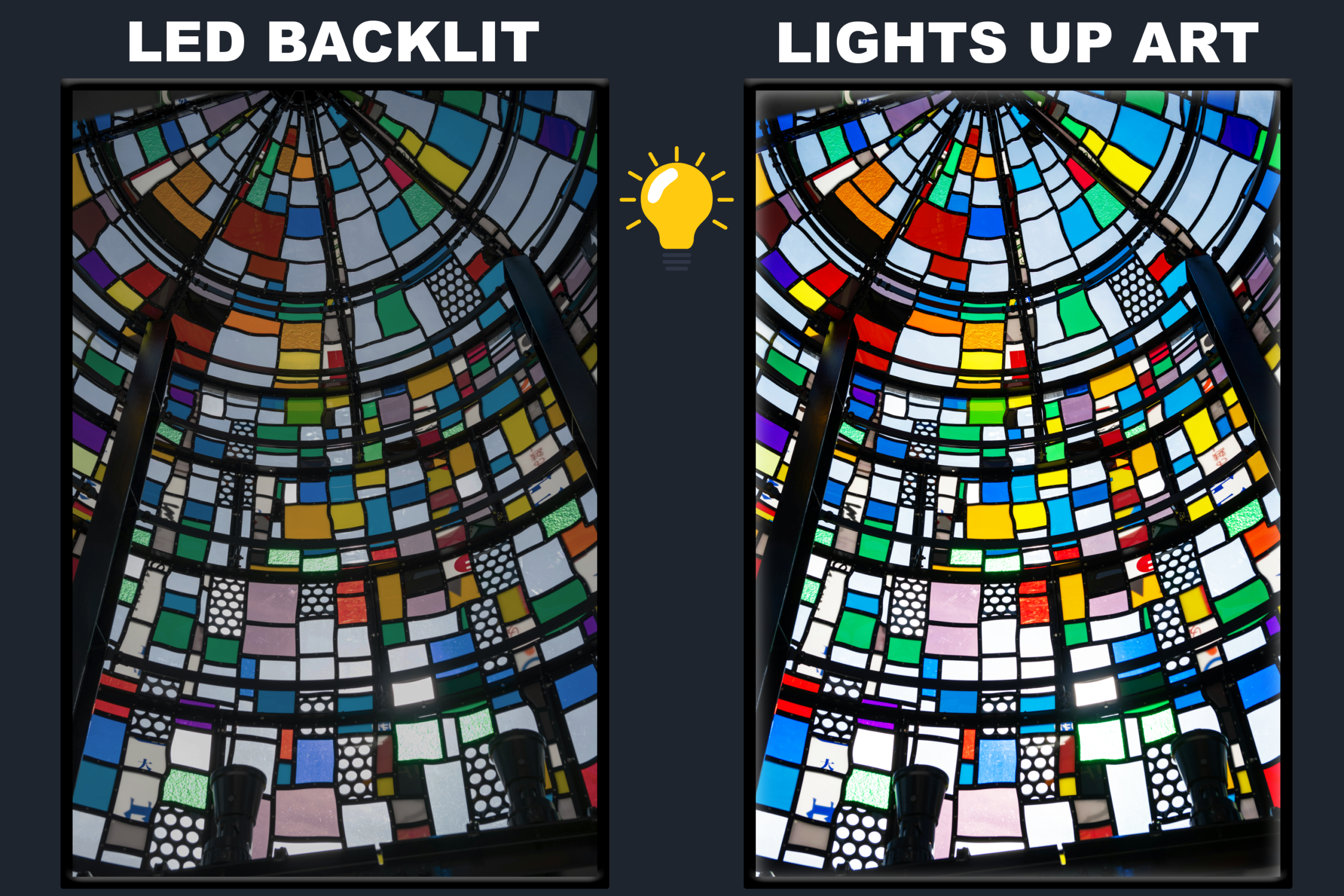 LED Backlit Stained Glass Wall Art – Colorful
