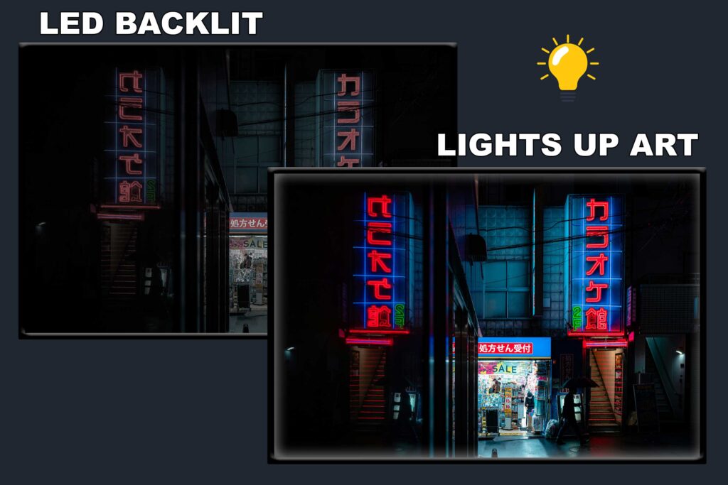 LED Backlit Cyberpunk Wall Art – Dark Alley Neon Sign