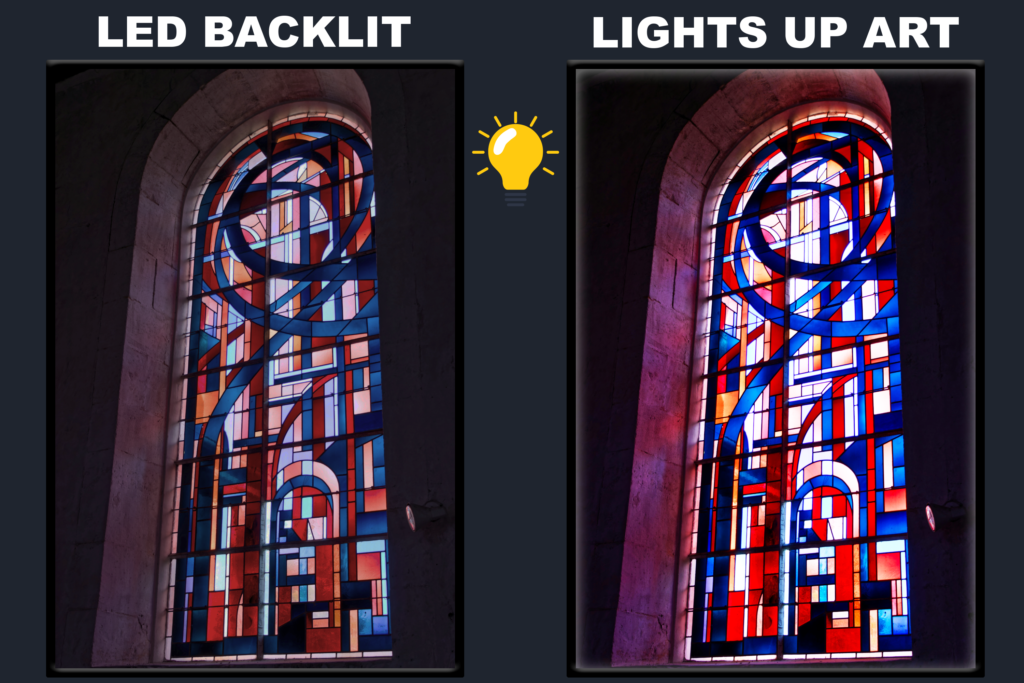LED Backlit Stained Glass Wall Art – Church
