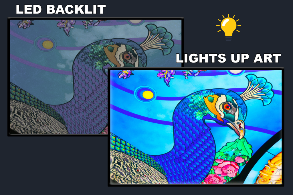 LED Backlit Stained Glass Wall Art – Peacock