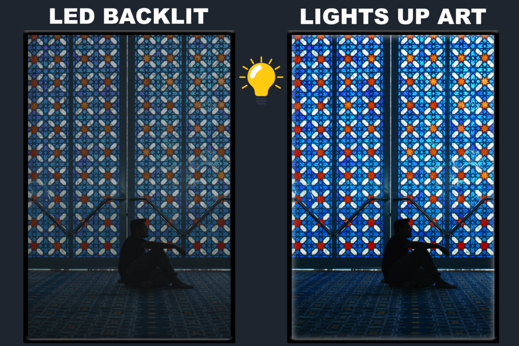 LED Backlit Stained Glass Wall Art – Window Interior