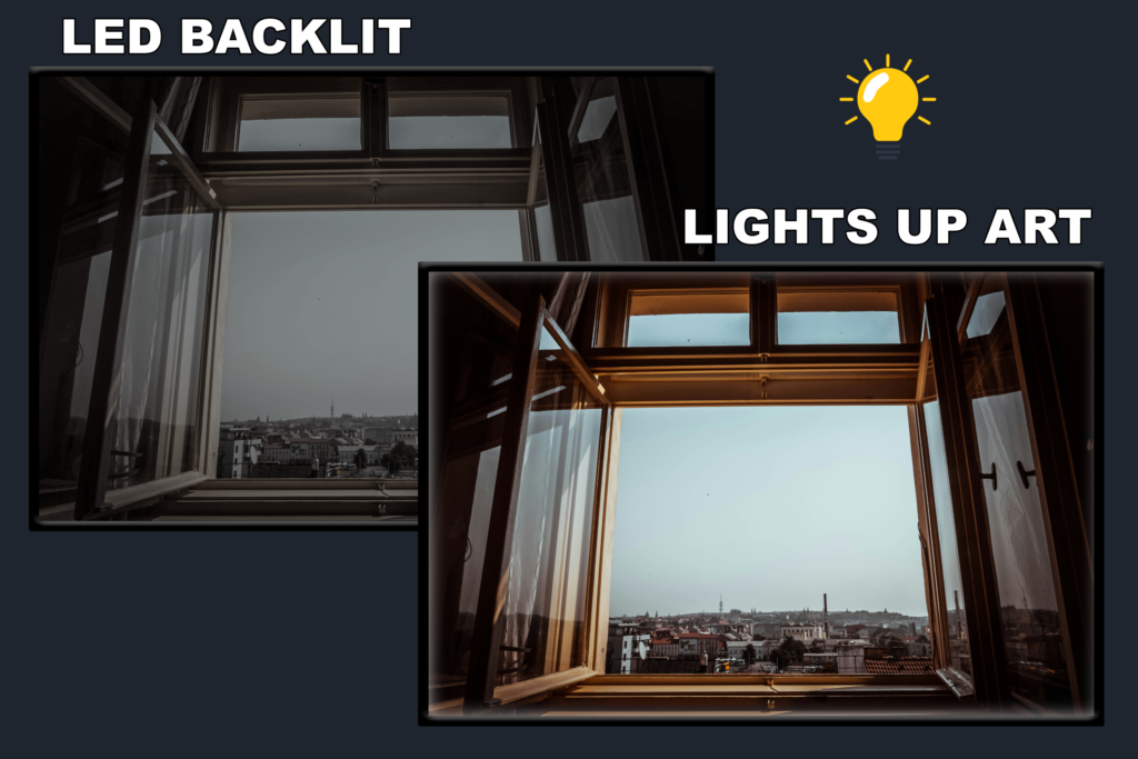 LED Backlit Window View Wall Art – City View From Window