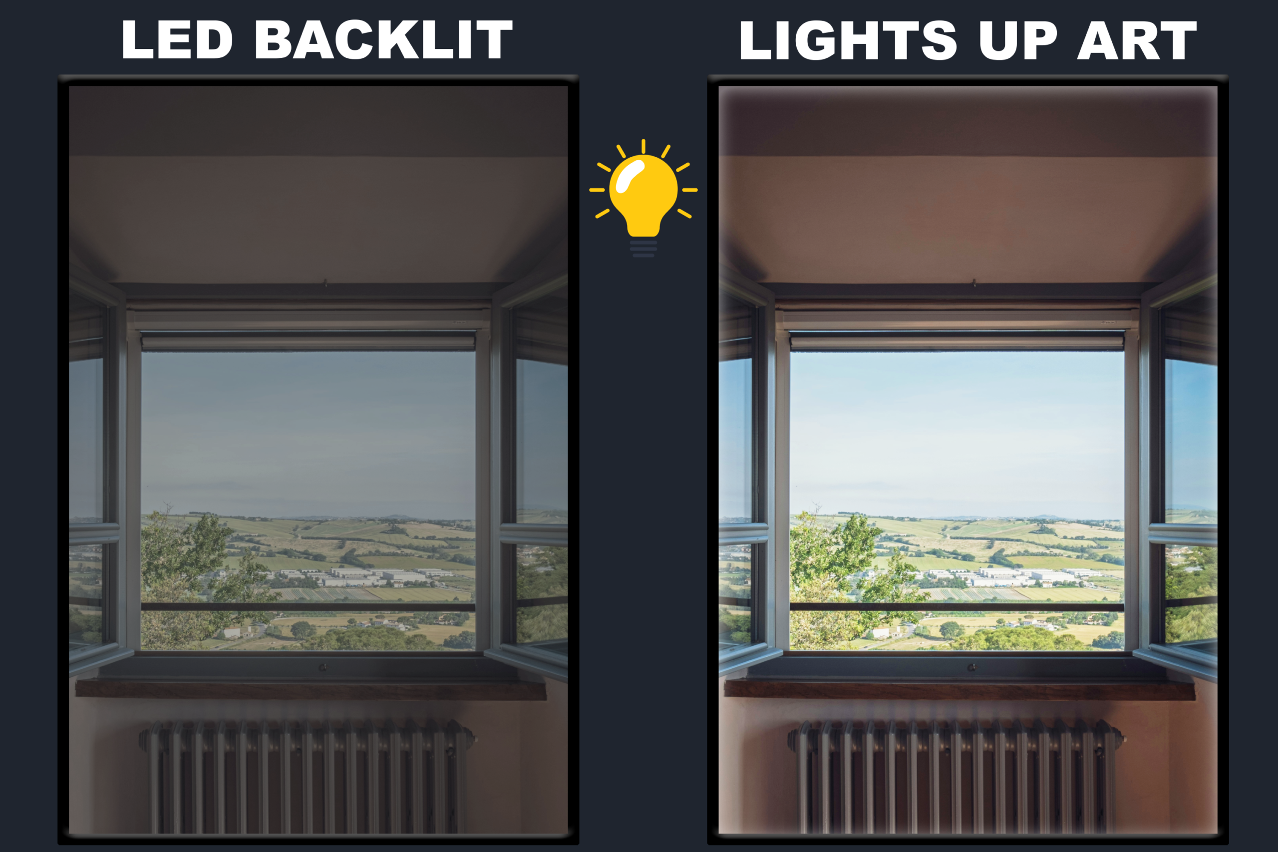 LED Backlit Window View Wall Art – Countryside