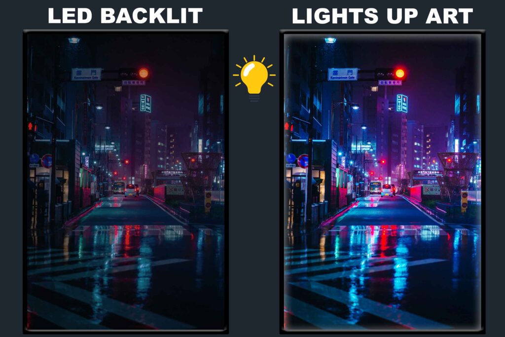 LED Backlit Cyberpunk Wall Art – Cars at Japan Street Light
