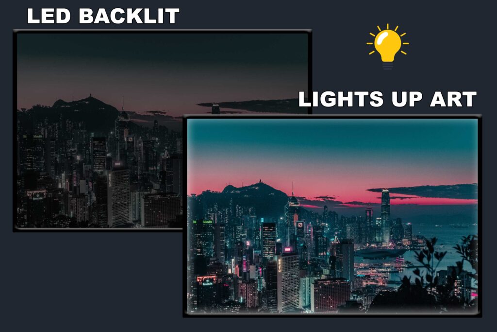 LED Backlit Cityscape Wall Art – Hong Kong Night City