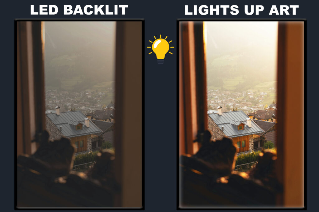 LED Backlit Window View Wall Art – Hillside Mountain House