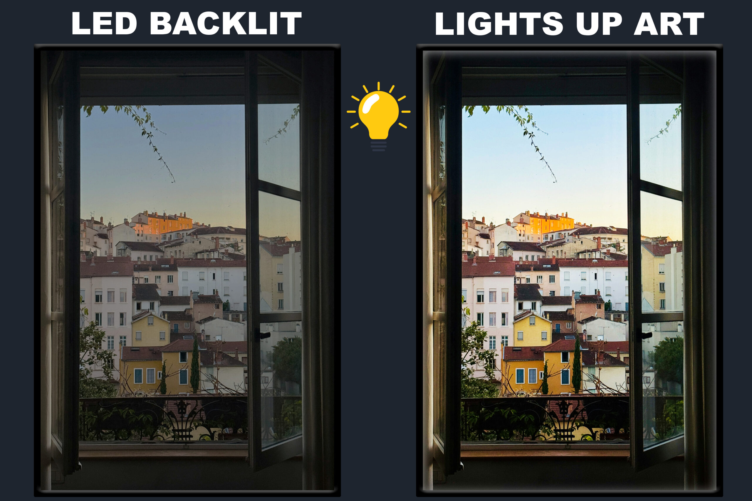 LED Backlit Window View Wall Art – House Cabin Hill