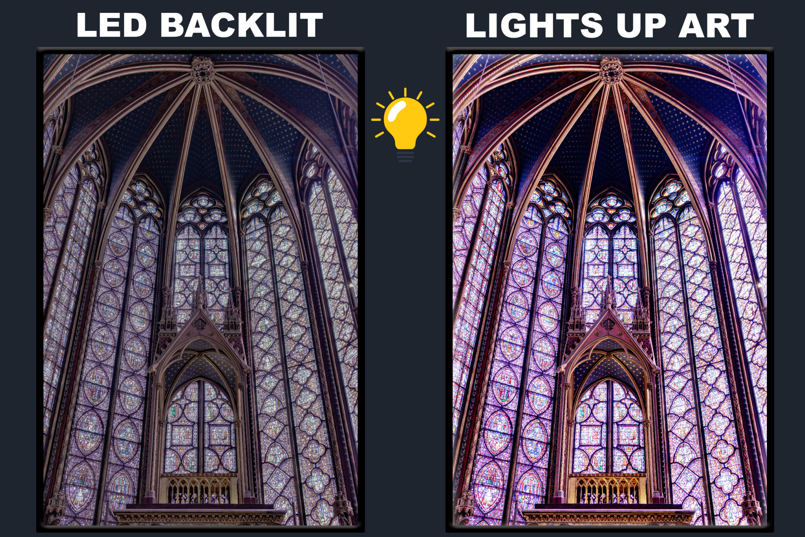 LED Backlit Stained Glass Wall Art – Inside Cathedral