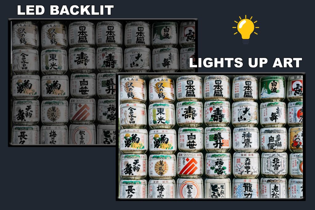LED Backlit Japanese Wall Art – Sake Barrel