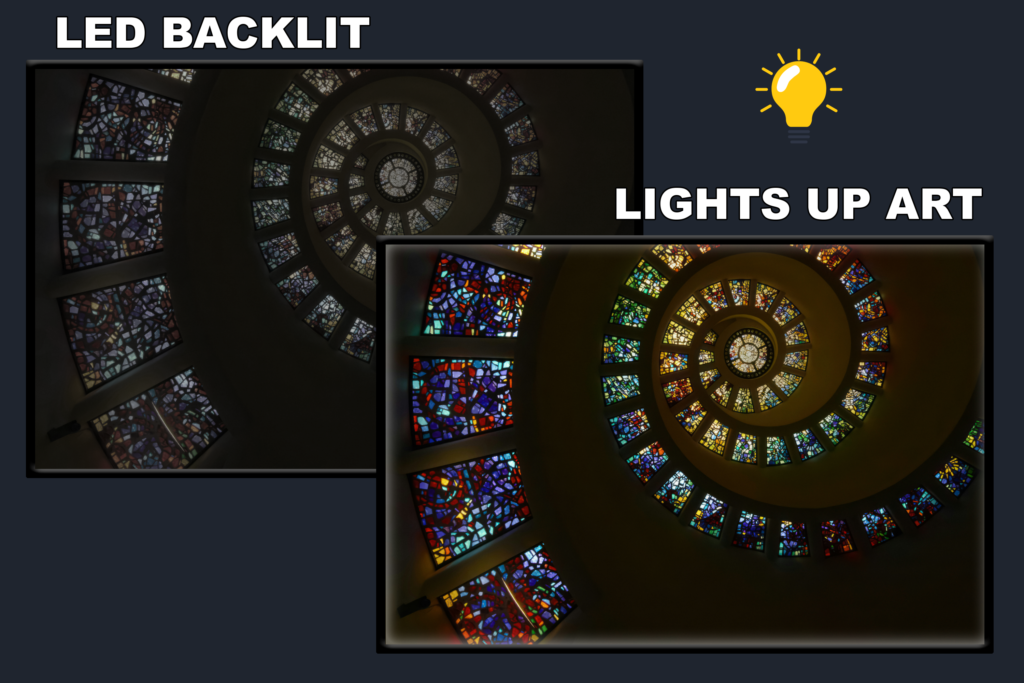 LED Backlit Stained Glass Wall Art – Chapel of Thanksgiving Glory Window Landscape