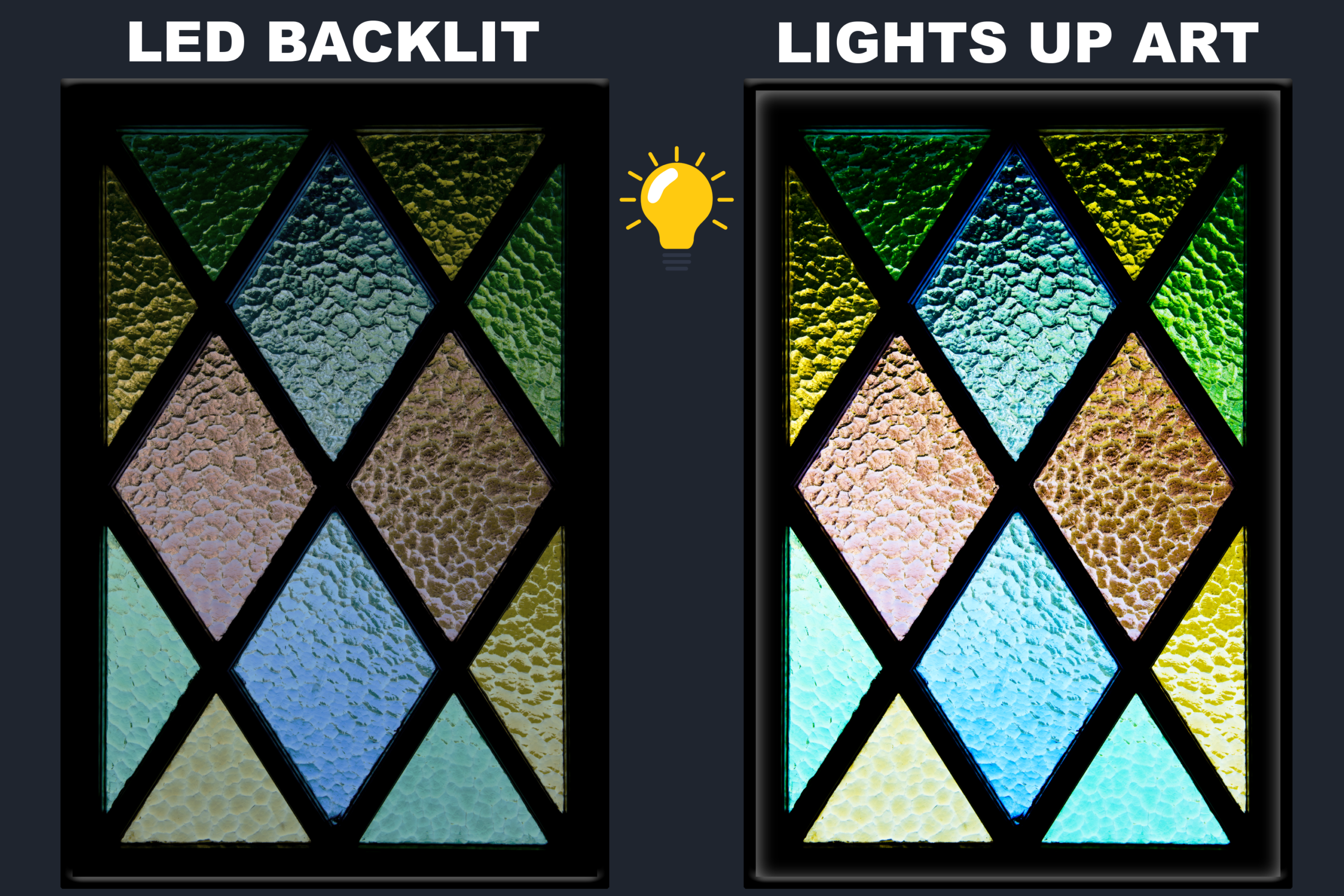 LED Backlit Stained Glass Wall Art – Multicolored