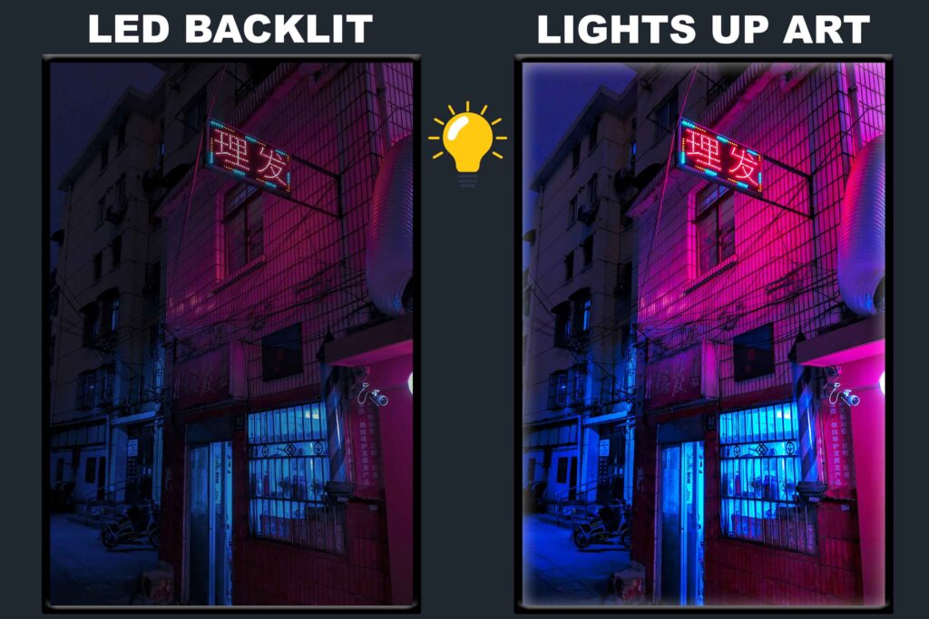 LED Backlit Cyberpunk Wall Art – Barber Sign Alley