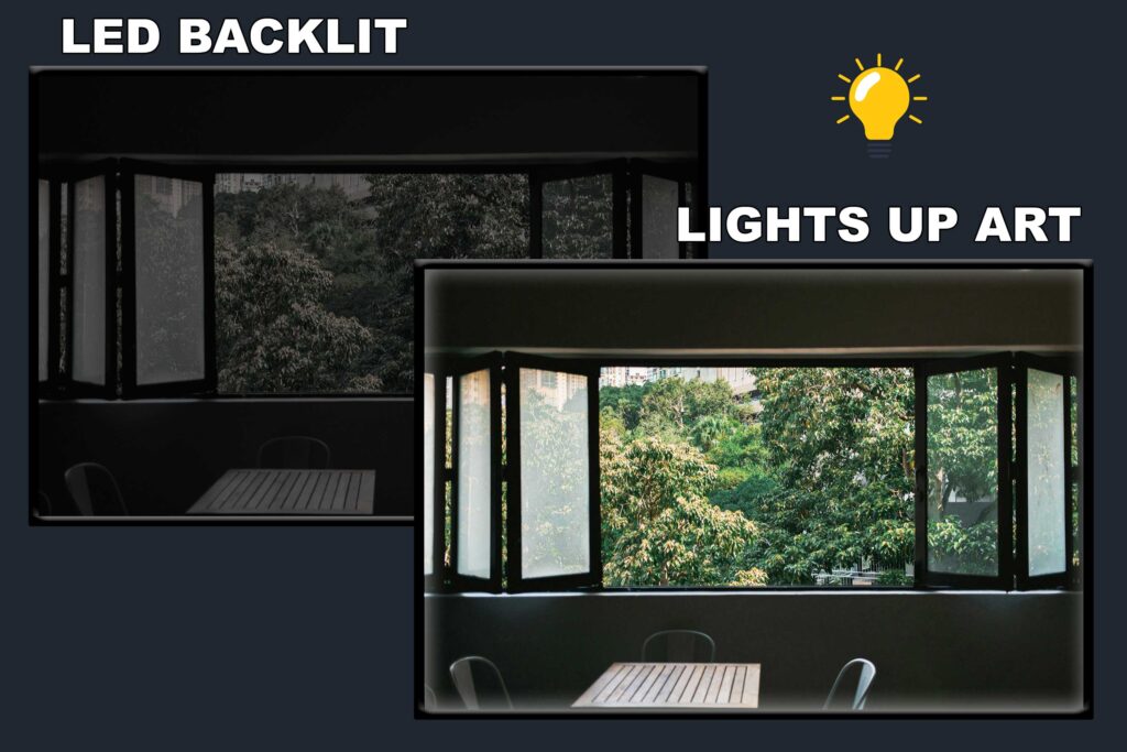 LED Backlit Window View Wall Art – Forest Balcony