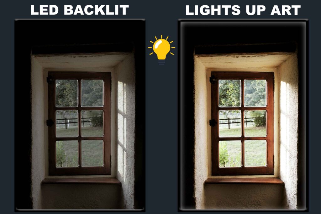 LED Backlit Window View Wall Art – Brown Window