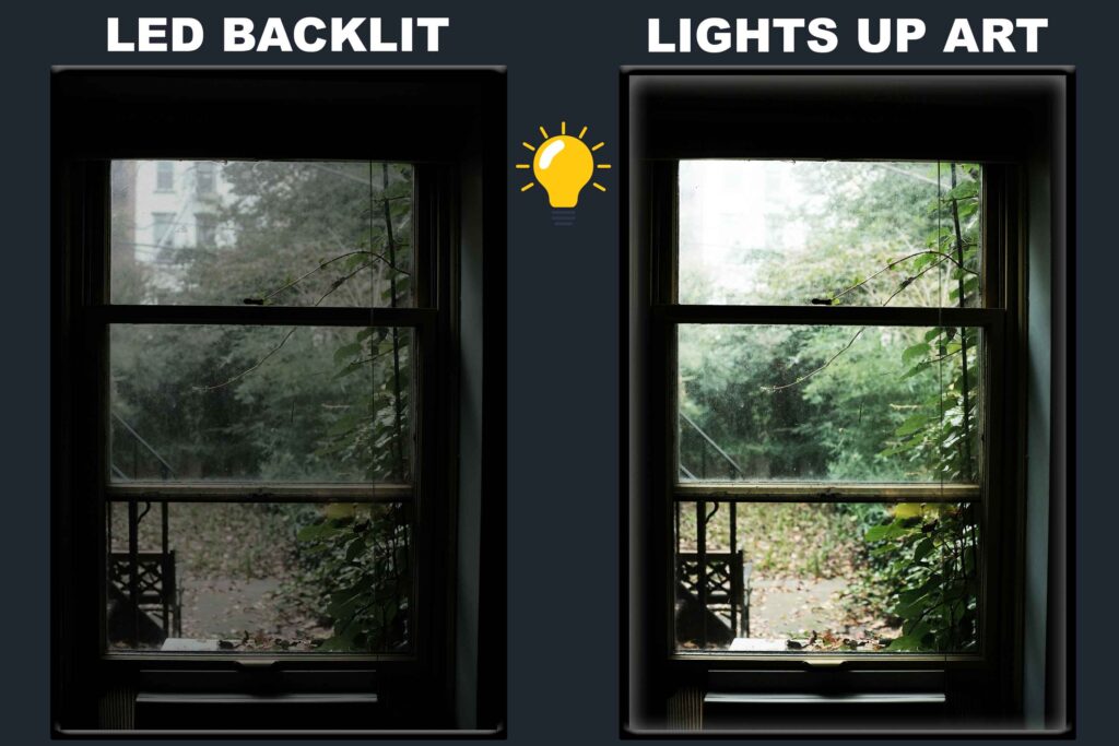 LED Backlit Window View Wall Art – Window View With Plants