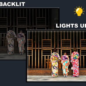 LED Backlit Japanese Wall Art – Women in Kimono on a City Street
