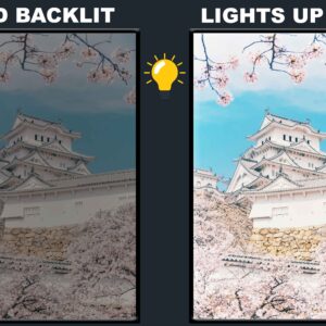 LED Backlit Japanese Wall Art – Castle with Cherry Blossoms