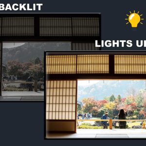 LED Backlit Window View Wall Art – Couple beside a Window