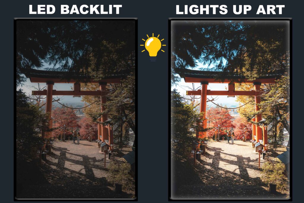LED Backlit Nature Wall Art – Couple beneath a Wooden Structure