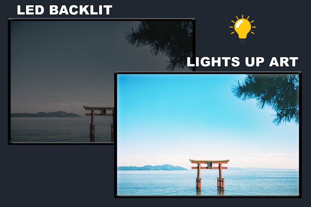 LED Backlit Japanese Wall Art – Floating Torii Gate