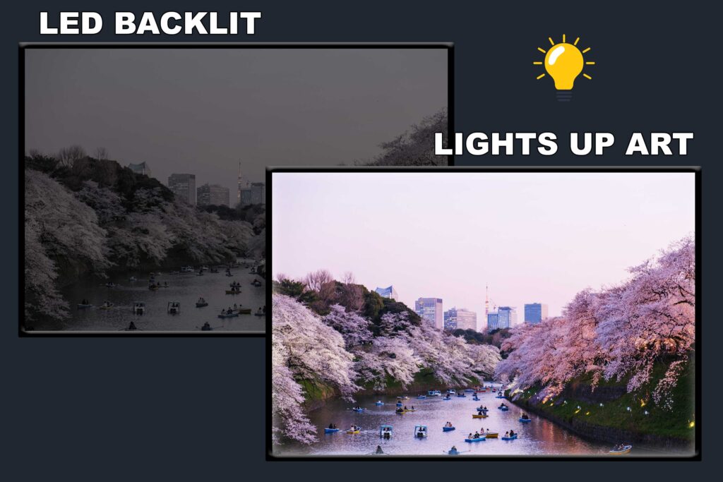 LED Backlit Nature Wall Art – Boats on the Water