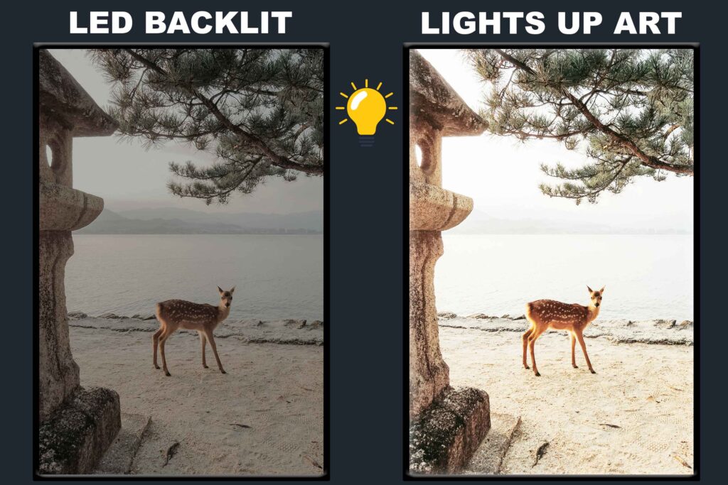 LED Backlit Nature Wall Art – Deer beside the Water