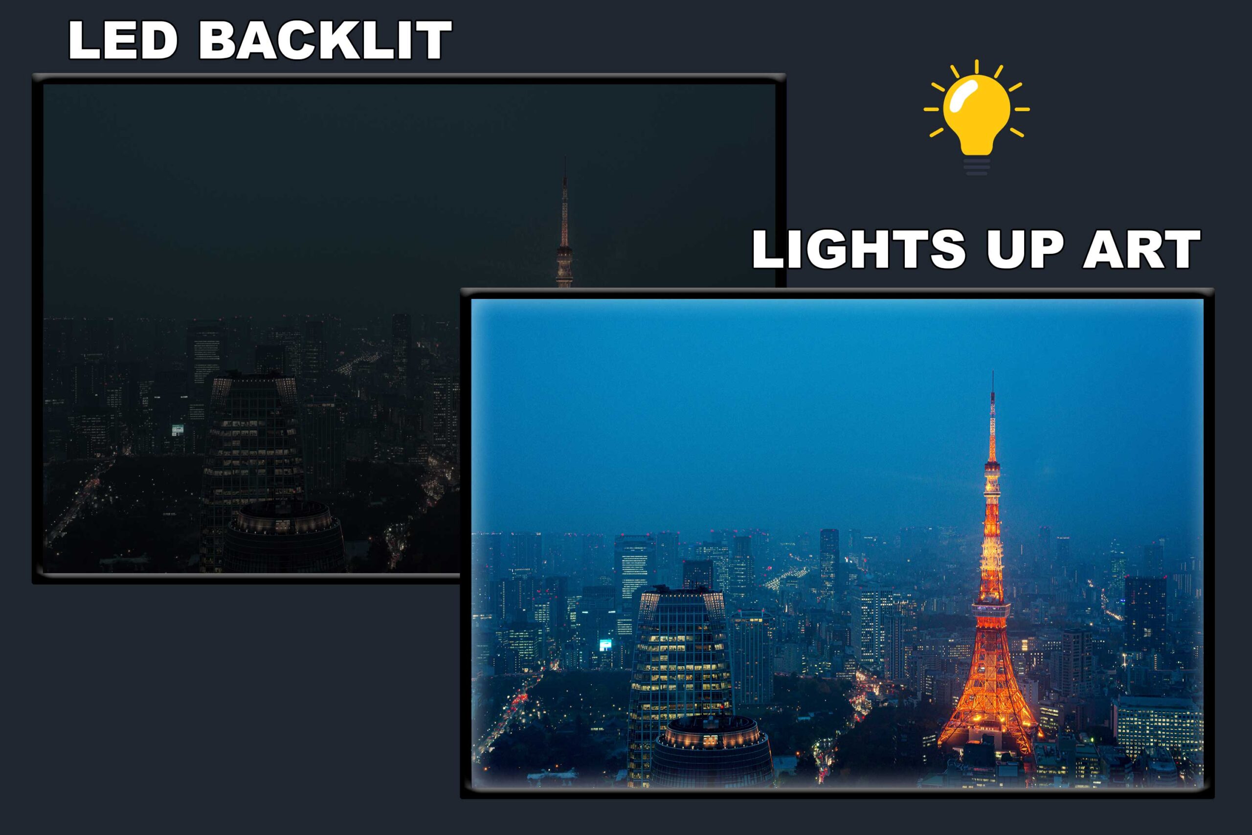 LED Backlit Cityscape Wall Art – Eiffel Tower at Night