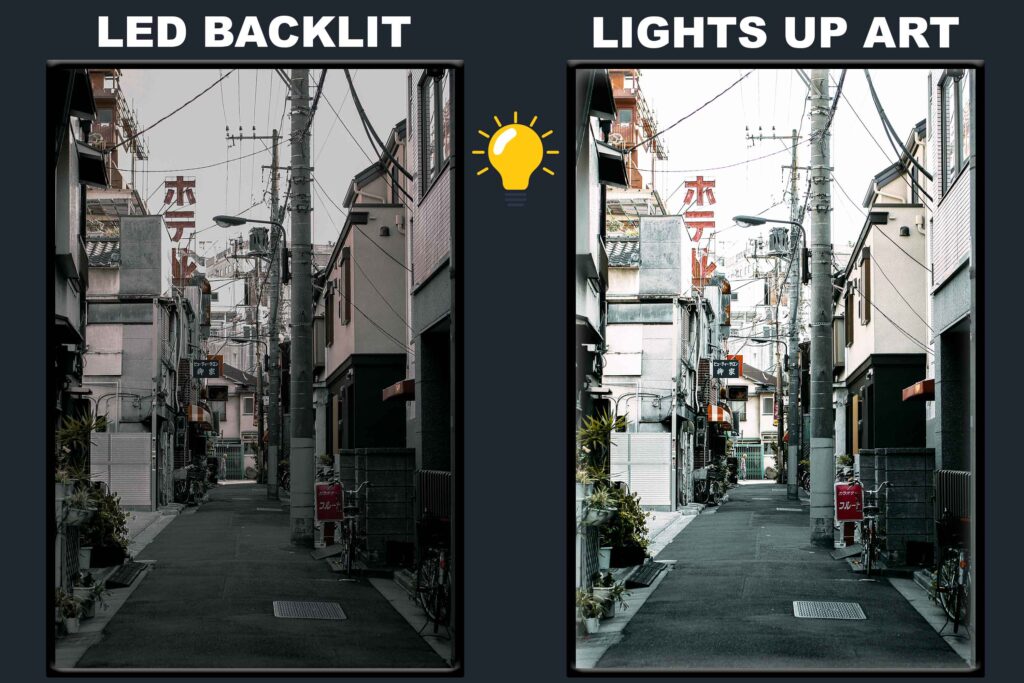 LED Backlit Cityscape Wall Art – Quiet Residential Street