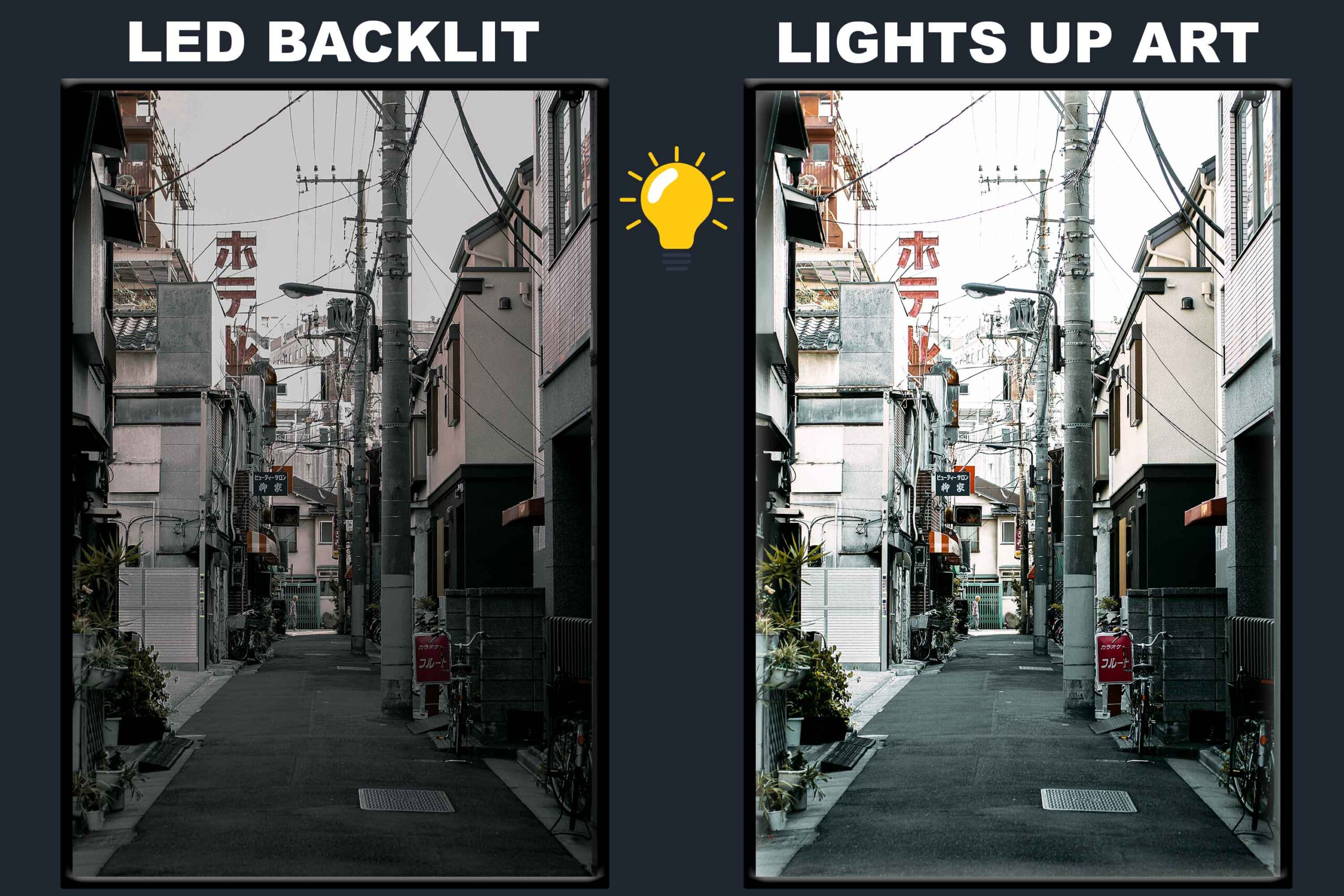 LED Backlit Cityscape Wall Art – Quiet Residential Street