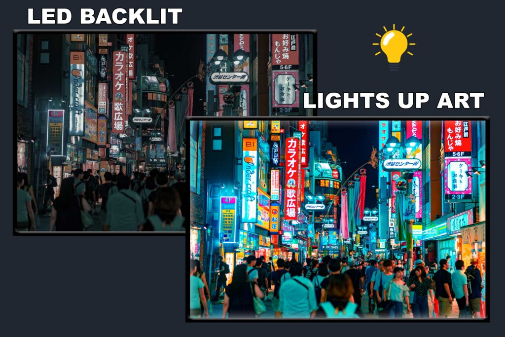 LED Backlit Japanese Wall Art – Shibuya Nighttime Street Signs