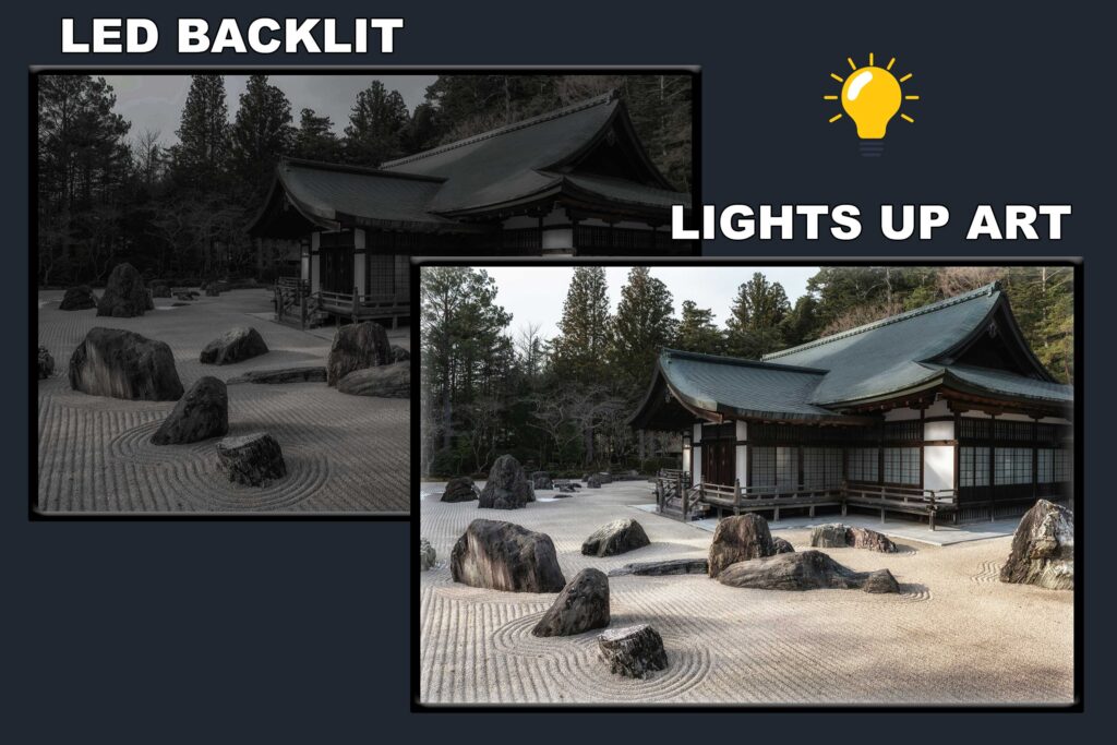 LED Backlit Japanese Wall Art – Japanese Garden Mural