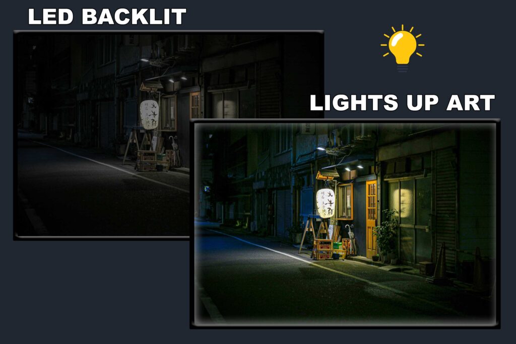 LED Backlit Japanese Wall Art – Japanese Storefront with Paper Lanterns