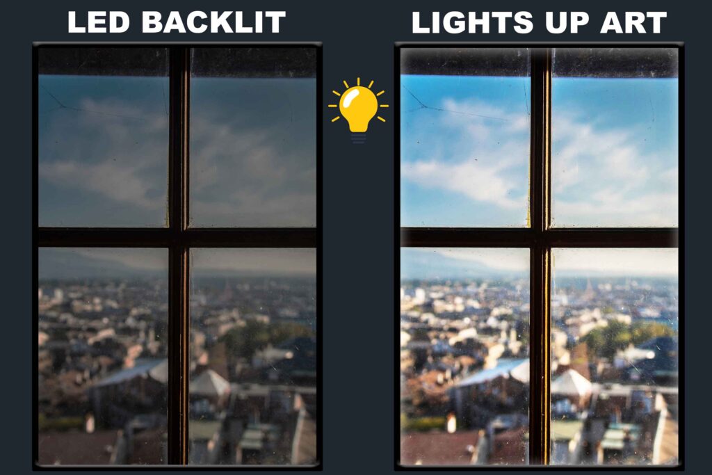 LED Backlit Window View Wall Art – Urban City Window View