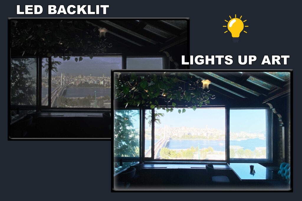 LED Backlit Window View Wall Art – City View Through a Window