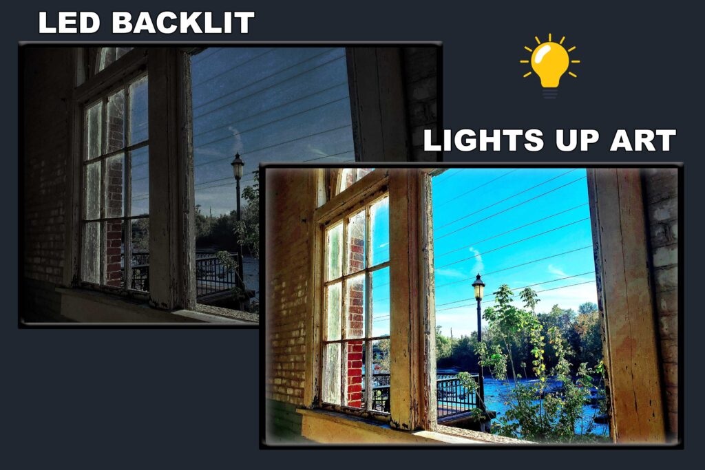 LED Backlit Window View Wall Art – Water View Through a Window