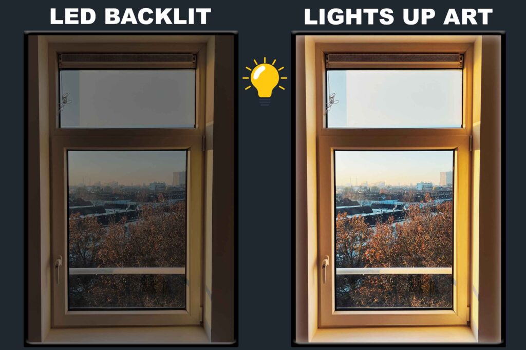 LED Backlit Window View Wall Art – City View from a Window
